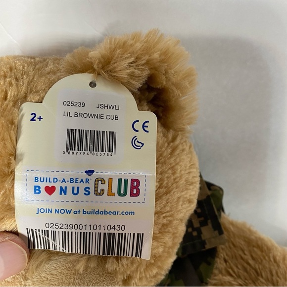 Build A Bear Lil Brownie Cub Brown Teddy Bear Stuffed Animal in Military Outfit - Picture 7 of 9